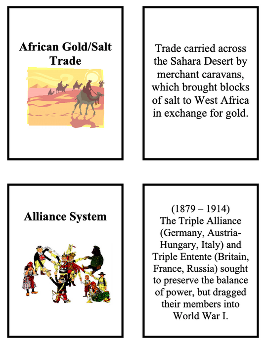 World History Flash Cards– Growth Products For Education And Life